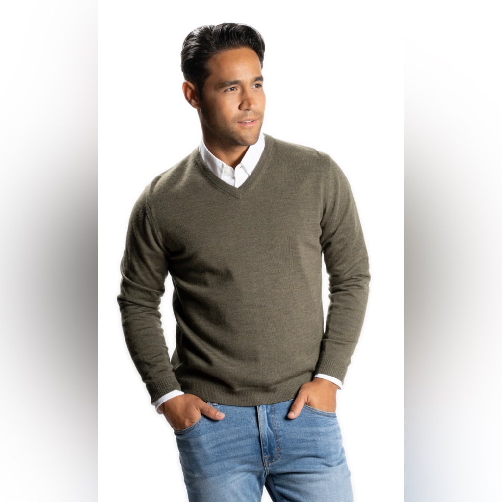 Fletcher Jones Australia Men’s Purewool Sweater Pullover Brown Size Medium